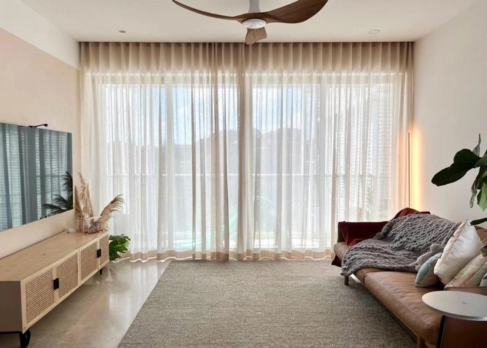 Living Room Curtain Installation in UAE